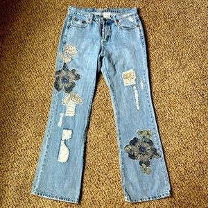 Z. cavaricci patchwork bootcut jeans size 10